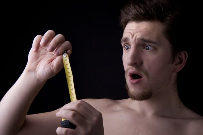 Man measured the member before increasing
